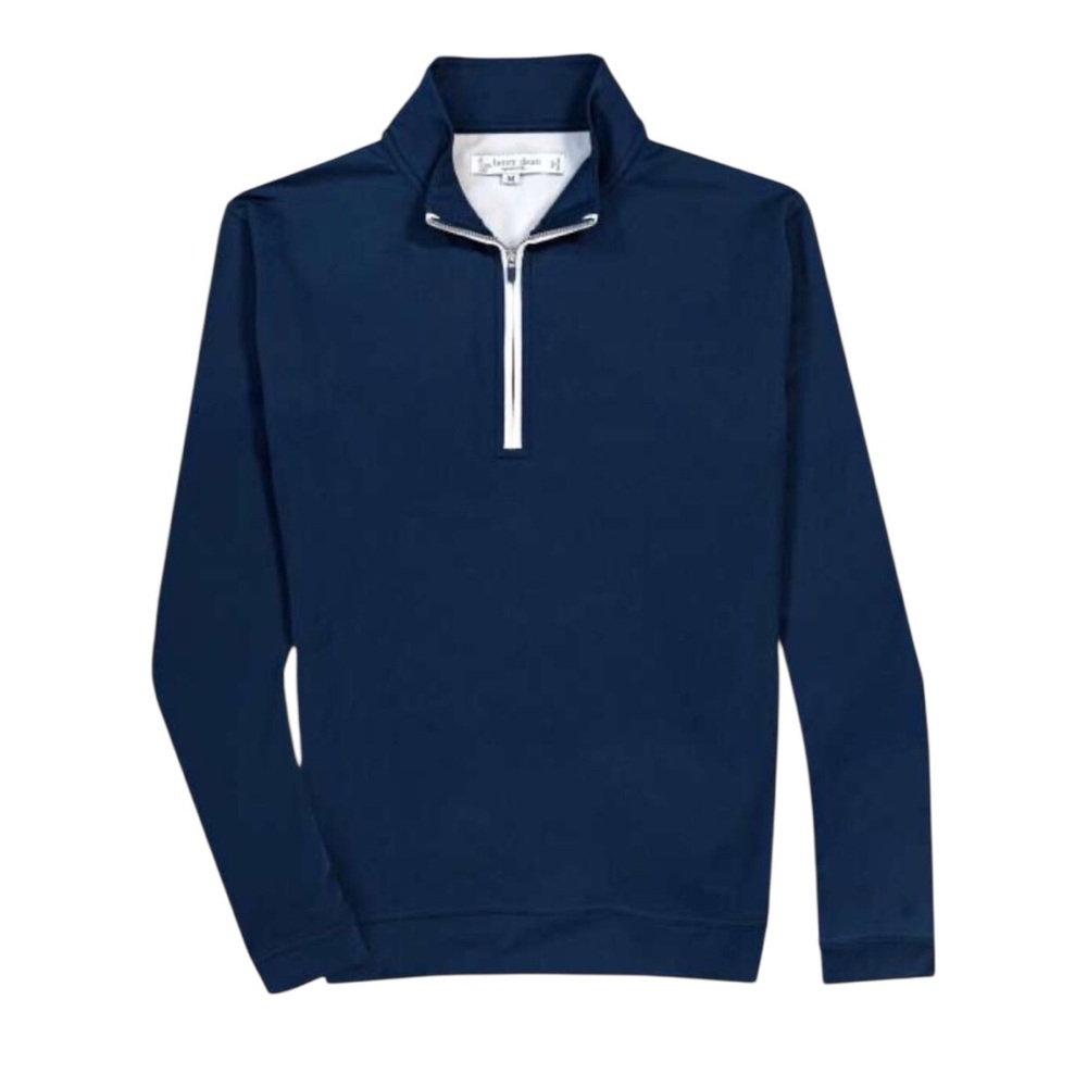 NEW Henry Dean Mid Weight 1/4 Zip Navy Performance Pullover Large